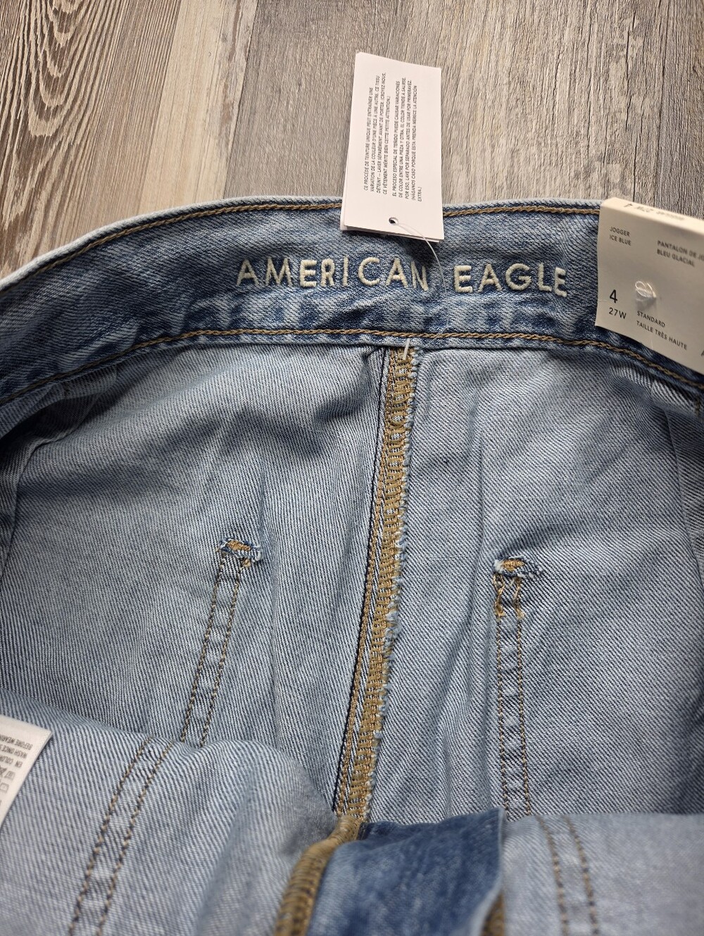 American Eagle NEW Jeans Jogger Ice Blue Size 4 27W Cargo - Picture 7 of 12